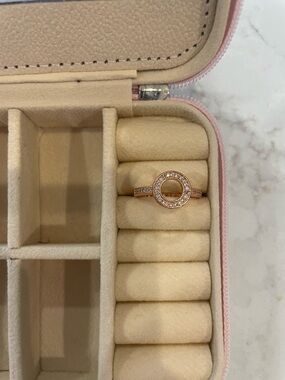 Rose Gold Pave Circle Ring - Women Jewelry